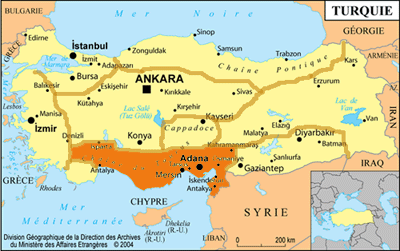 carte touristique de la turquie