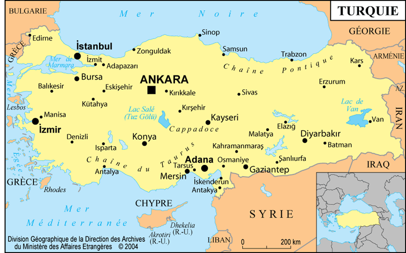 turquie carte géographique