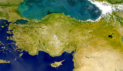 photo satellite de la Turquie